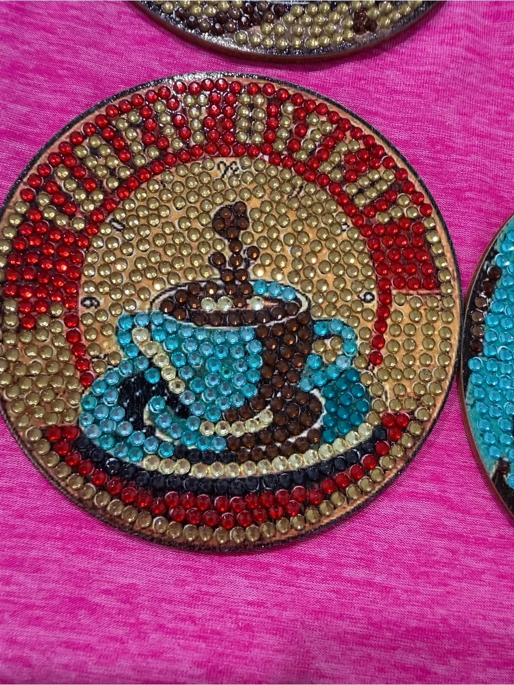 Coffee Cup Decorative Trivet Stand - Brown and Black coasters handmade